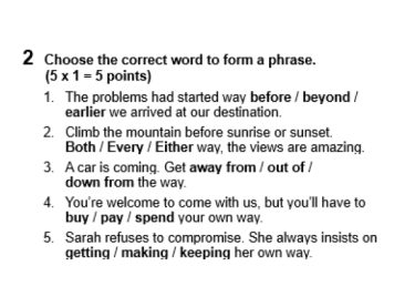 Learning Skills 1 - Teacher’s Material - Unit 6 Test, Test Level 1, Vocabulary Grammar, Ex. 2