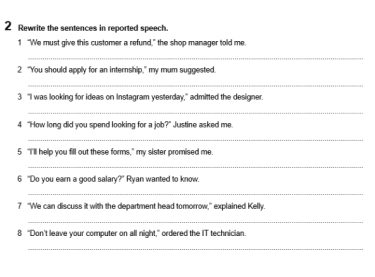 Outlook 2 - Teacher’s Material - Unit 6 Extension / Grammar, Ex. 2