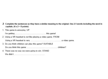 Skills 1 - Teacher’s Material - Unit 7 Test, Test Level 2, Vocabulary and Grammar, Ex. 3